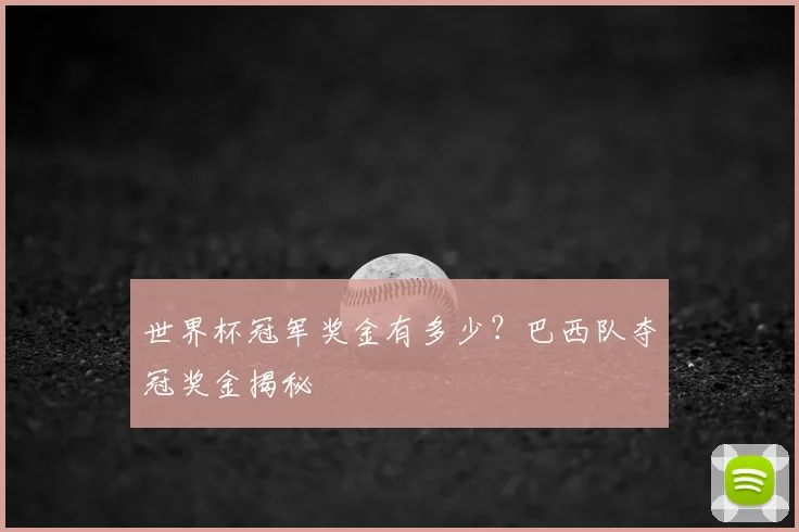 世界杯冠军奖金有多少？巴西队夺冠奖金揭秘